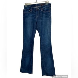 Stacey Boot Flare Jeans Dark Denim 70’s Hippie low rise Made in USA 6/28